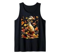 Feuilles d'automne paisibles d'oie méditant Le Yoga des Animaux d'automne Débardeur