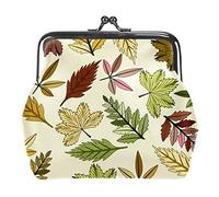 Feuilles d'automne sans Couture Porte-Monnaie Kiss Lock Change Purse Vintage Trinkets Pouch