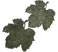 Feuilles d'automne set de décoration en métal anthracite - décoration de table coupes forme feuille - plateau de décoration en métal - décoration d'automne coupe feuille - 2 tailles Ø33/40cm