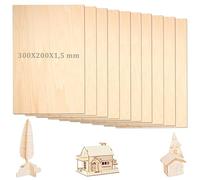 Feuilles de bois de Balsa, 10 Morceaux de Planche de bois Clair, 300X200X1,5 mm, Planches de Bricolage, Contreplaqué de Balsa, Planches de Bricolage pour l'artisanat ou le Modélisme