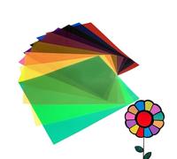 Feuilles de cellophane colorées, film de couleur primaire A4, filtres de lumière, 10 couleurs transparentes vives pour isolation thermique du verre, couverture lumineuse, présentoirs d'art