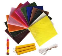Feuilles De Cire D'Abeille,12 Pcs Moule De Feuille De Cire D'abeille Avec Mèche Dimmable,Moule En Feuille De Cire D'abeille,Feuille De Cire D'abeille DIY Pour Fabrication Moules de Bougies(20 * 20)