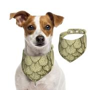 Feuilles de cône de houblon de bière de Ligne rétro Vintage,Bandanas pour Chien, écharpe en Coton, Bavoirs réglables pour Animaux de Compagnie,S