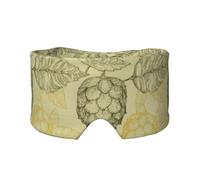 Feuilles de cône de houblon de bière de ligne rétro vintage,Masque pour les yeux bloquant la lumière Cache-yeux et cache-oreilles pour le sommeil