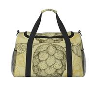 Feuilles de cône de houblon de la Ligne rétro Vintage,Sacs de Sport, Sacs de Voyage bandoulière pour Le Sport, Sacs de Voyage Grande capacité pour Femmes et Hommes
