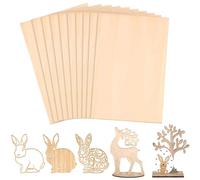 Feuilles de contreplaqué, 10 pièces de feuilles de bois de balsa de 300 x 200 x 1,5 mm, fines feuilles de tilleul, feuille de contreplaqué pour bricolage d'avion, bateau