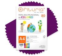Feuilles de couleur, Pack 500 Feuilles A4 80gr - Papier couleur pour loisirs créatifs, imprimante, scrapbooking - Feuilles colorées - Idéal pour origami, pliage, bureau et école (Violet, 500h)