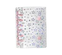 Feuilles de couverture transparentes pour reliure - Coque de carnet A7 à paillettes en forme d'étoile | Couverture de classeur budgétaire A7, pour enveloppes de monnaie, journaux, albums, dossiers
