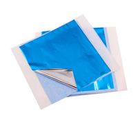 Feuilles De Cuir Oral Elu Colorées,Papier À Paillettes Argentées,Artisanat D'art Pour Dorure,Murs De Meubles,Décoration Vintage,Peinture À Faire Soi-Même,100 Pièces - Type Blue Silver