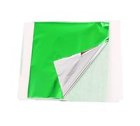 Feuilles De Cuir Oral Elu Colorées,Papier À Paillettes Argentées,Artisanat D'art Pour Dorure,Murs De Meubles,Décoration Vintage,Peinture À Faire Soi-Même,100 Pièces - Type Green Silver