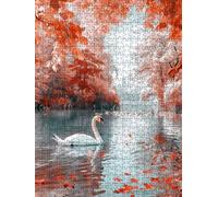 Feuilles De Cygne Blanc Puzzle 5000 Pieces, Puzzle Adulte 5000, Impossible Classique Jigsaw, Familial Puzzles Jeu de, Jigsaws en Bois, pour Jeu Éducatif Défi, Décoration Murale Cadeau FNKL5-61