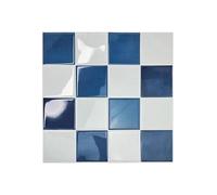 Feuilles de dalles de sol en vinyle, Stickers muraux et de sol mosaïque 3D, décoration crédence cuisine, multicolores, lot 10 ou 30(Sapphire,10 PC)