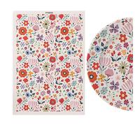 Feuilles de d'argile - Papier de en céramique de 5,43 pouces | Transferts sous glaçure, décalcomanies de fleurs colorées rustiques en papier soluble dans l'eau pour boucle