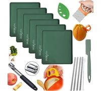 Feuilles de déshydrateur 6 bords en cuir de fruits compatibles avec Cosori + Tools Combo Premium CP267-FD, spatule à pommes, éplucheur d'agrumes, trancher de tomates, tapis de séchage anti-adhésif pour fruits séchés, herbes, copeaux de lin, casse-croûte, bac à lèvres