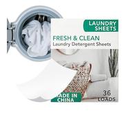 Feuilles de détergent à lessive | 36 pièces adoucissantes parfum longue durée - Draps de lavage pour vêtements blancs - Pour vêtements, voyages, maison, sèche-linge, machine à laver, vêtements