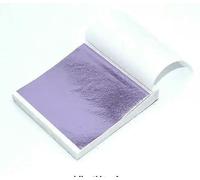 Feuilles de feuille d'or, Paquet de 100 papier aluminium imitation feuille d'or multicolore 8x8.5 cm for décoration dorure artisanale(Peach Purple)