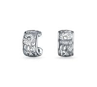 Feuilles De Fleur, Cartilage, Bande, Boucles D'Oreilles En Forme De Tournesol Pour Femmes, Bijoux Occidentaux Pour Oreilles Non Percées En Argent Sterling .925