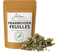 Feuilles de Framboisier pour Infusion 100g - Feuilles Entières Séchées et Coupées - Saveur Douce et Végétale - Idéales en Tisanes Maison - Sachet Refermable - Artisan du Vert