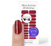Miss Sophie Paris Je T'aime Lot de 20 bandes de vernis à ongles en gel UV Couleur unie Pour ongles des doigts et des pieds
