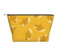 Feuilles De Ginkgo Florales sur Ocre Jaune, Trousse de Toilette Trousse de Maquillage Sac à cosmétiques Trousse de Toilette de Voyage Portable