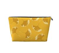 Feuilles De Ginkgo Florales sur Ocre Jaune, Trousse de Toilette Trousse de Maquillage Sac à cosmétiques Trousse de Toilette de Voyage Portable