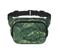 Feuilles de houblon pour bière Vintage,Sac Banane carré Double Couche, Sac de Poitrine