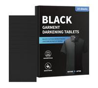 Feuilles de lessive noires - 14 cm pour restaurer la couleur des vêtements, distributeur de 10 boîtes visuelles, solution respectueuse de la peau et échelle de prévention du, matériel en cot