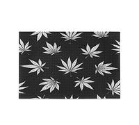 Feuilles De Marijuana Cannabis Noir Blanc Puzzles 1000 Pièces pour Adultes Enfants, Bois de Haute Qualité Jouets Jeu de Cadeau Famille Adulte Enfants