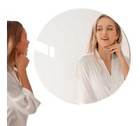 Feuilles de miroir auto-adhésives - Carreaux de miroir acryliques - Feuille de miroir acrylique - Miroir adhésif mural pour salle de bain - Autocollants ronds pour miroir de maquillage - Adhésifs pour