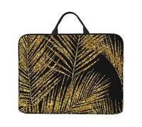Feuilles de Palmier à Paillettes dorées,Housse pour Ordinateur Portable 14 Pouces, Sacoche pour Ordinateur Portable, Mallette avec poignée