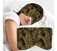 Feuilles de palmier dorées à paillettes, Masque de sommeil pour la maison, les voyages et le travail posté, couvrant entièrement les yeux et bloquant la lumière