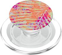 Feuilles de Palmier Hot Pink Orange Summer Vibes PopSockets PopGrip pour MagSafe