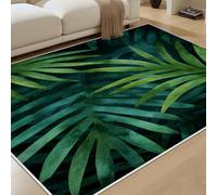 Feuilles de Palmier The Carpet 180x270 cm Jungle Tropicale Plantes Tapis Poils Courts Lavable Antidérapant Feuilles Vertes Tapis Convient pour Salon Cureau Salle à Manger Cuisine