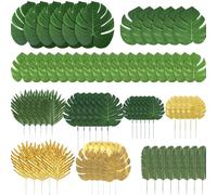 Feuilles de palmier tropicales artificielles, décoration pour fête sur le thème de la jungle, du safari, des animaux, pour anniversaire, mariage, baby shower, style hawaïen Luau NO.1
