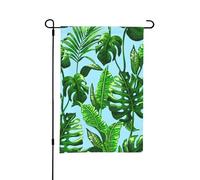 Feuilles de palmier tropicales, drapeau de jardin d'été double face de 12 x 18 pouces pour l'extérieur