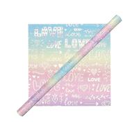 Feuilles de Papier Cadeau - Décoration Dégradé Iridescent pour la Saint-Valentin | Rouleaux d'Emballage pour Fête de Famille | Fournitures pour Mariage Anniversaire et Célébration