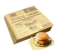 Feuilles de papier ciré - Papier sandwich résistant à la graisse, paniers alimentaires, feuilles de papier alimentaire pour, sandwichs, pizzas, hamburgers, hot-dogs, doublures de paniers