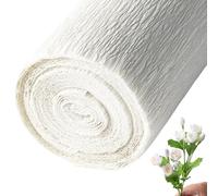 Feuilles de papier crépon, 1 rouleau de papier crépon, rouleau blanc épais 98x20, feuilles indéchirables et faciles à façonner pour fleurs, décorations fête, artisanat