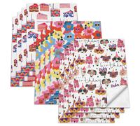 Feuilles de papier d'emballage d'anniversaire am ricains avec des lignes de grille con ues par arr ter l'horloge (12 feuilles de 30 po x 20 po.)