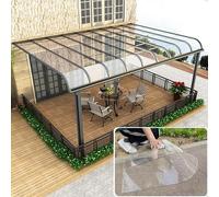 Feuilles de polycarbonate transparent, panneau de toit en plastique, résistant aux intempéries et transparent, protection UV, protection contre la pluie et l'extérieur, remplacement du verre (1,5 x 6