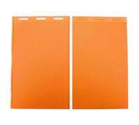 Feuilles de pressage de cire de silicone.Deux feuilles souples pour l'apiculture, à motif hexagonal, de 5,4 mm d'épaisseur. (Orange)