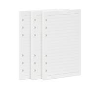 Feuilles de Rechange A6 Lignées - 135 Feuilles Papier Épais 100 g/m² Ivoire, Recharge pour Agenda à 6 Anneaux, Carnets et Organiseurs (171x94mm, Lignes 8mm - 19 lignes)