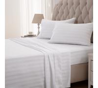 Feuilles de refroidissement a rayures Sleep Zone Set King Size - Feuilles plates et taies plates ajustees 4 pieces - draps de lit super doux Poch