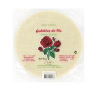 Feuilles de riz / Galettes de riz rondes vietnamiennes Banh Trang - Nems et rouleaux de printemps - Diamètre 22CM - Marque Red Roses - 454G (4 Sachets)