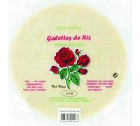 Feuilles de riz / Galettes de riz rondes vietnamiennes Banh Trang - Nems et rouleaux de printemps - Diamètre 22CM - Marque Red Roses - 454G (2 Sachets)