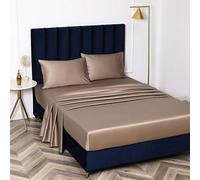 Feuilles de Soins faciles à Soins, Feuille de lit en Coton Coton en Satin Couvercle de lit de lit Non Glissant Protecteur de Matelas pour Double King-Khaki_90cmx200cm * 20cm