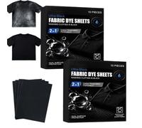 Feuilles de teinture pour vêtements noirs dissolubles, feuilles de restauration de couleurs pour vêtements noirs, feu/illes d'entretien de couleur noire sans trempage, feuill/es teinture pour (2pcs)