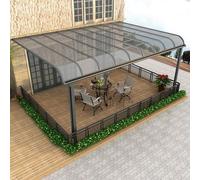 Feuilles de Toit Transparent Toiture en Plaque Polycarbonate de 1.2mm d'épaisseur Jardin Transmission Lumineuse Élevée Facile à Découper pour Véranda Abri Voiture Terrasse(Gray,185x100cm)