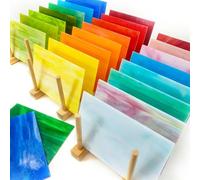 feuilles de verre coloré, 10 × 15 cm, verre cathédrale transparent, verre de mosaïque pour décorations solaires, bricolage DIY et décoration intérieure