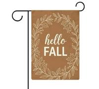 Feuilles D'Érable Bonjour L'Automne Thanksgiving Drapeau De Cour 30X45Cm Bannière Double Face Durable Bannière Cour Pour Fêtes Chambres Clubs